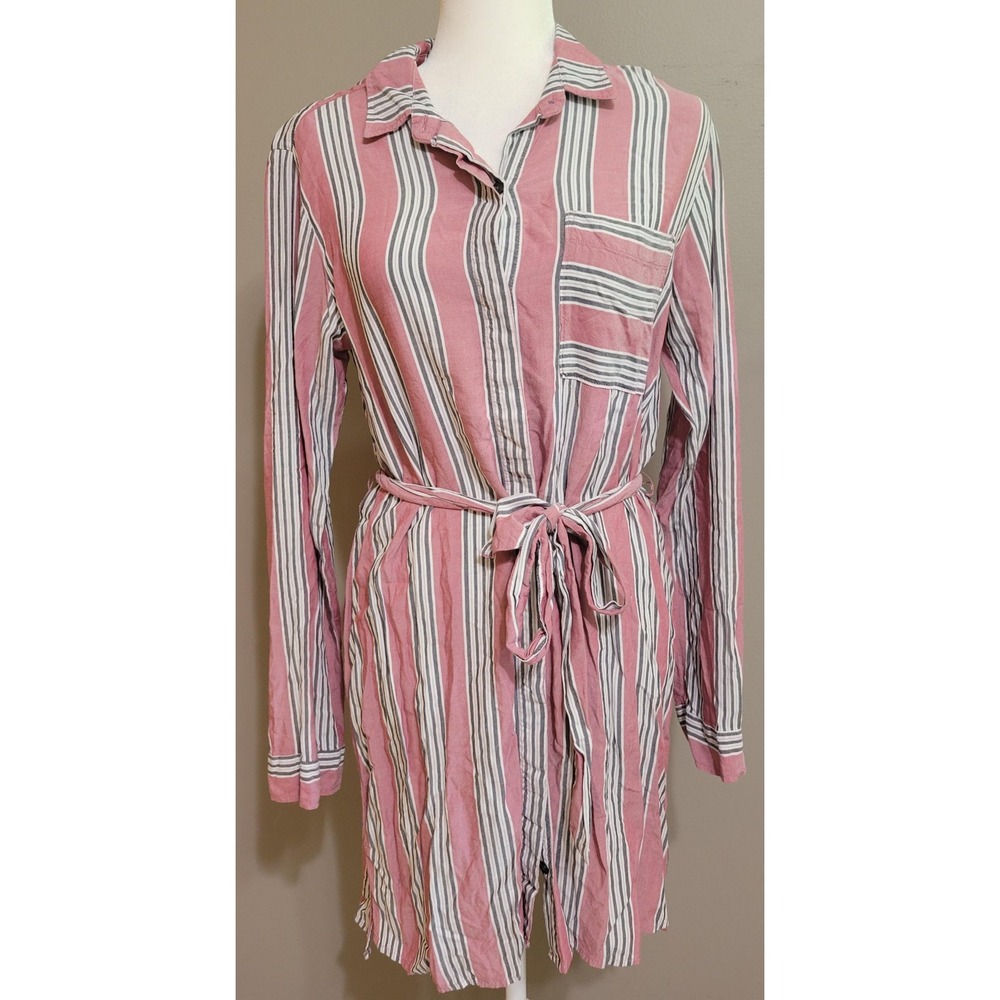 Abercrombie & Fitch Red Striped Shirt Dress